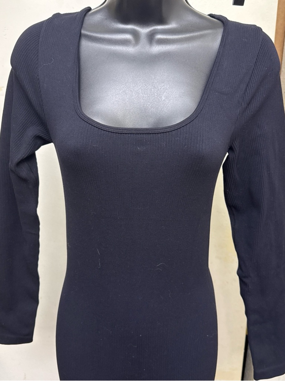 CURLADY Womens Yoga Ribbed Jumpsuit Rompers Longsleeve Sport BLack